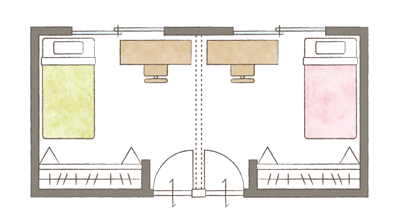 将来は2部屋の可変設計